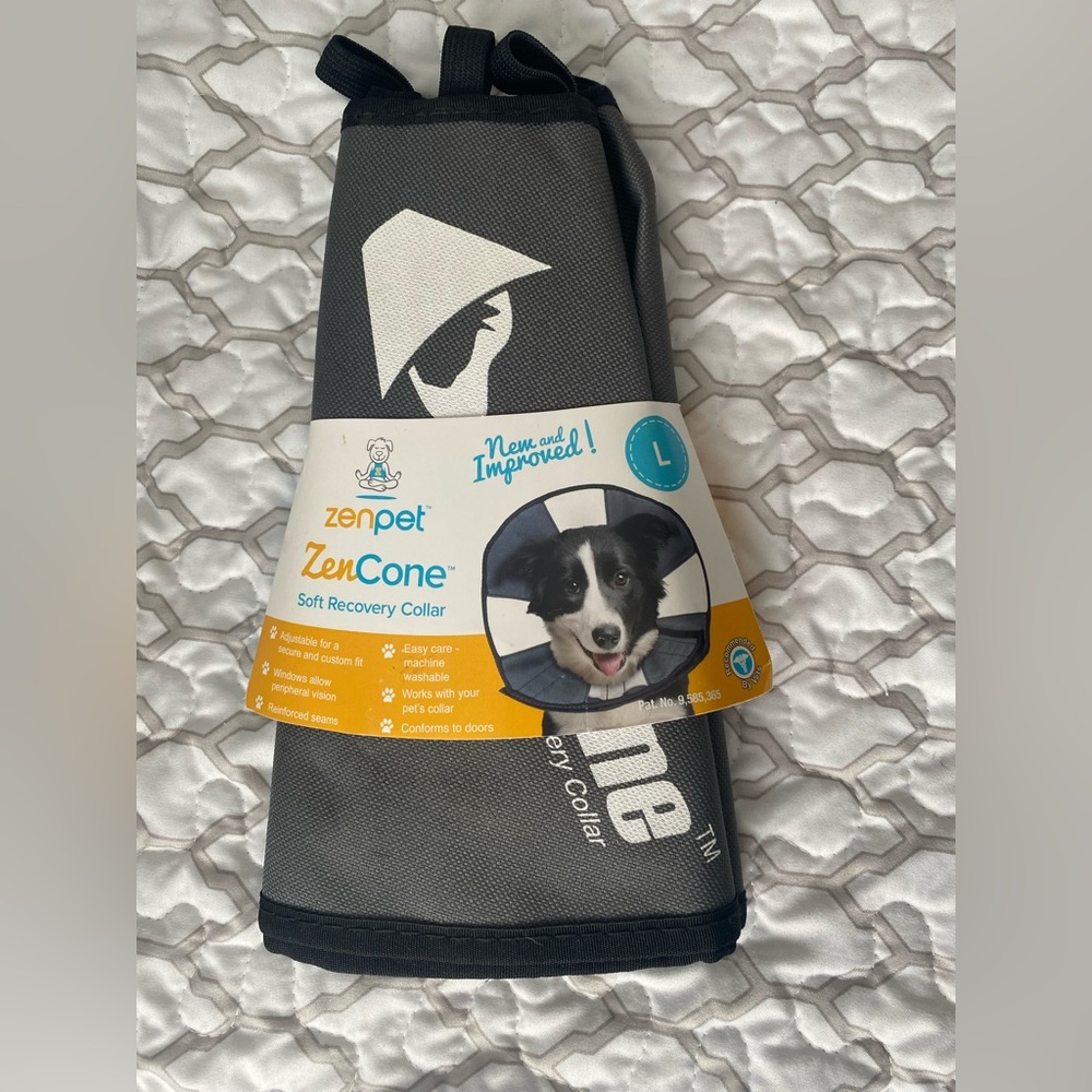 ZENCONE LARGE SOFT RECOVERY COLLAR - BLACK & GRAY